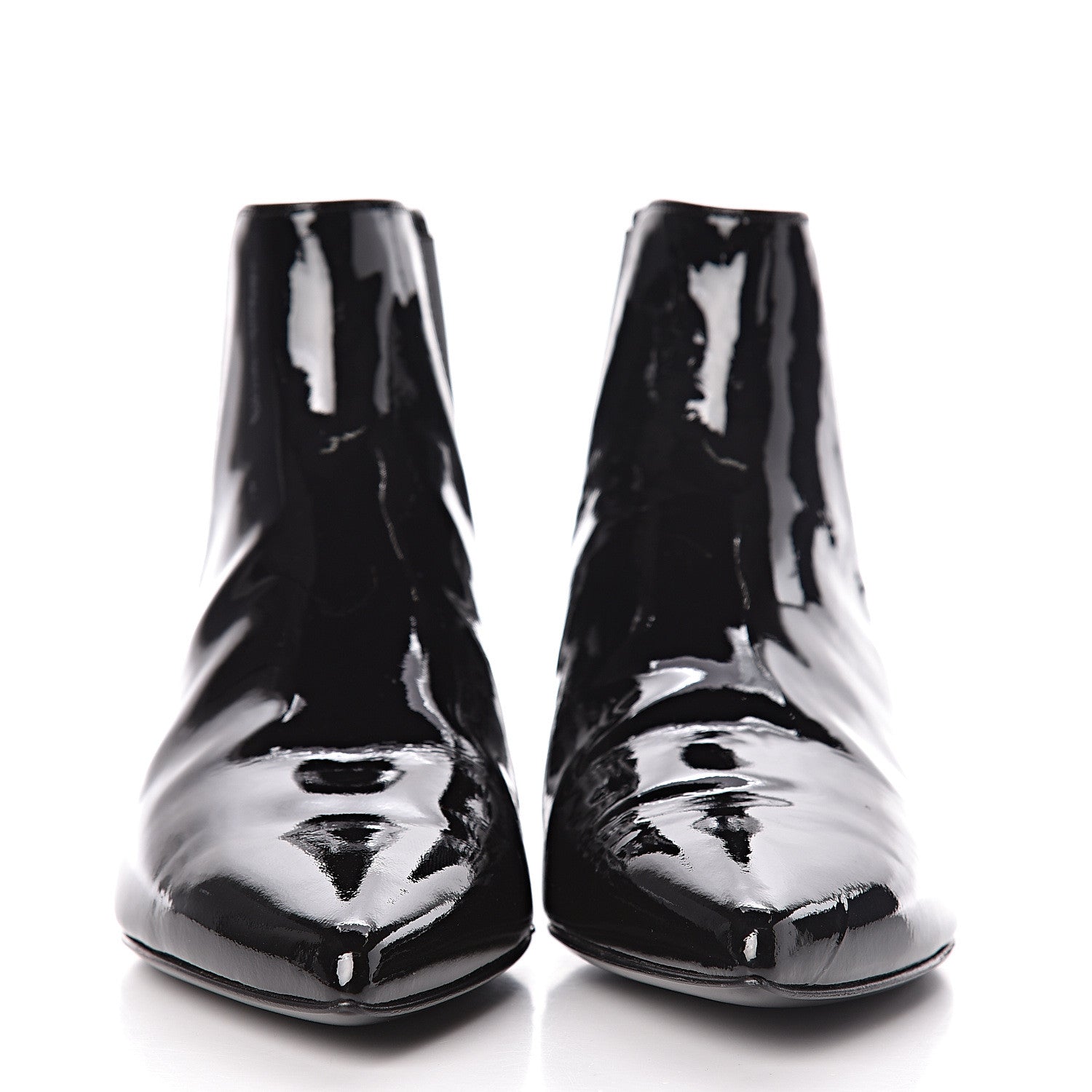 Saint Laurent Vitello Vernice Ankle Boots 37 Black 2 of 8