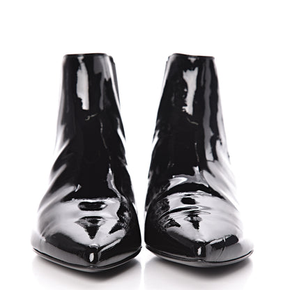Saint Laurent Vitello Vernice Ankle Boots 37 Black 2 of 8