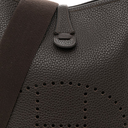 Hermes Taurillon Clemence Evelyne II PM Chocolate 8 of 11