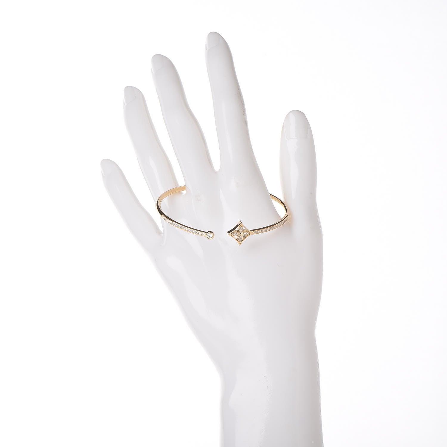 Louis Vuitton 18K Yellow Gold Diamond Pave Idylle Blossom Twist Bracelet 2 of 5