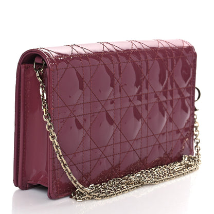 Christian Dior Patent Cannage Lady Dior Convertible Clutch Mallow Rose 4 of 10