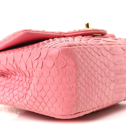 Chanel Snakeskin Mini Rectangular Flap Dark Pink 9 of 10