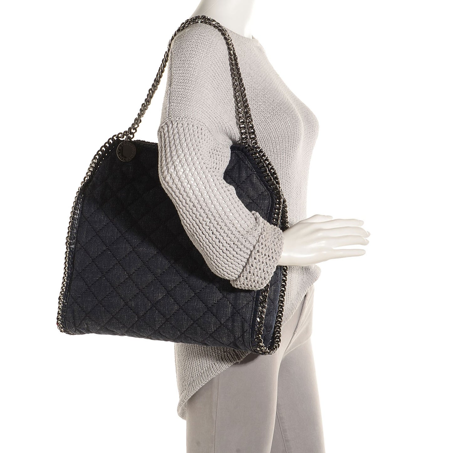 Denim Quilted Small Baby Bella Tote