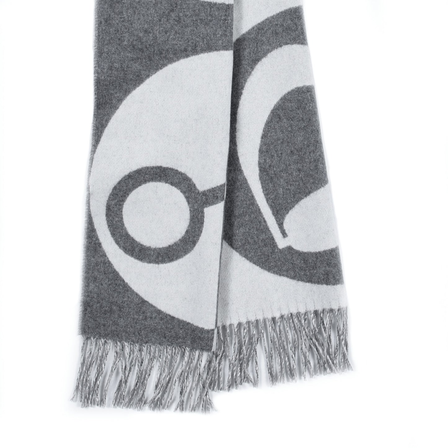 Cashmere Casaque Charms Muffler Gris Flanelle Ivoire