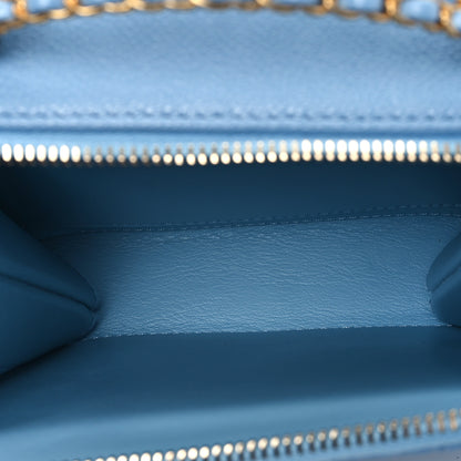 Chanel Caviar Quilted Mini Pick Me Up Vanity Case Light Blue 6 of 11