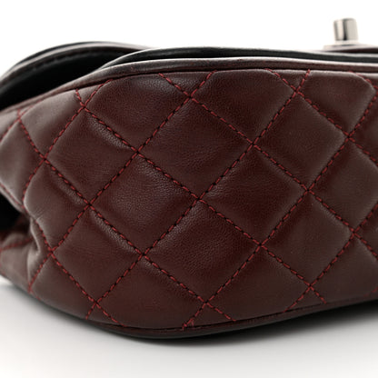Chanel Lambskin Classic Twist Mini Rectangular Flap Black Burgundy 9 of 12