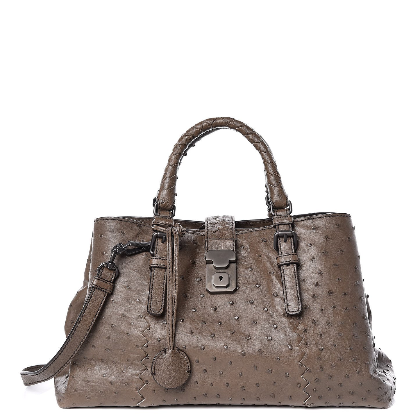 Ostrich Small Roma Tote Brown