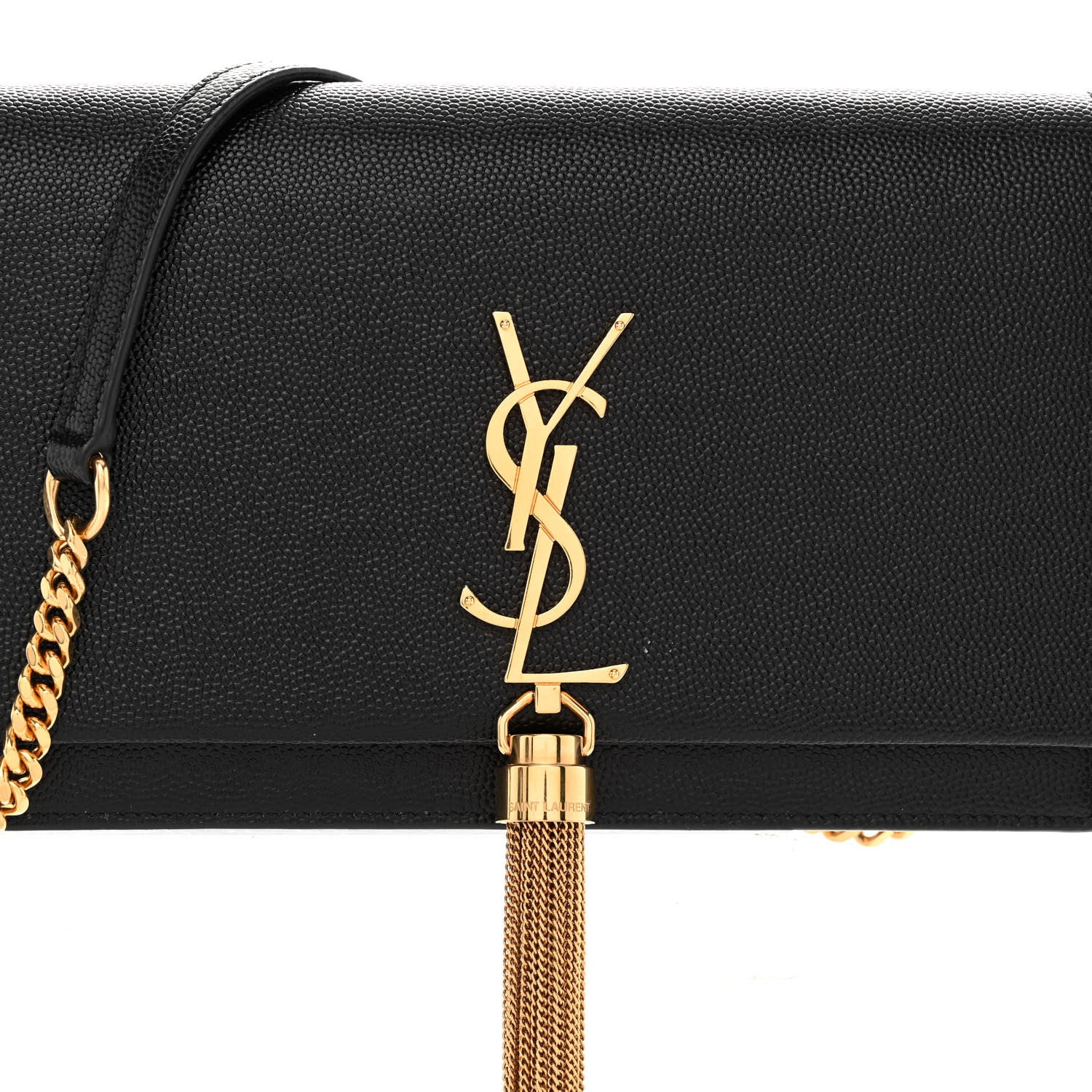 Saint Laurent Grain De Poudre Classic Monogram Kate Tassel Chain Wallet Black 7 of 9