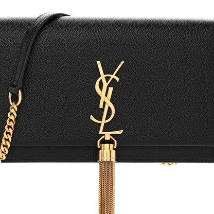 Saint Laurent Grain De Poudre Classic Monogram Kate Tassel Chain Wallet Black 7 of 9