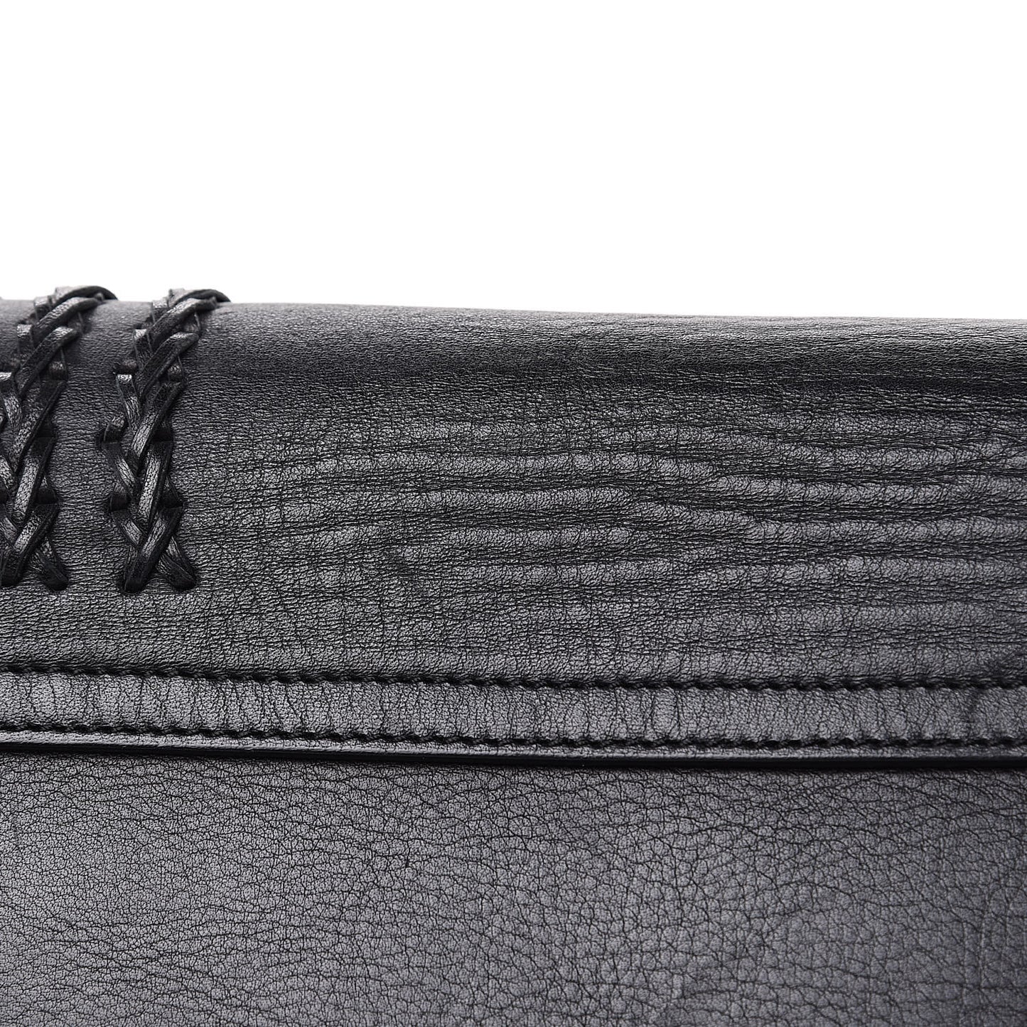 Calfskin Braided Medium Hudson Shoulder Bag Black