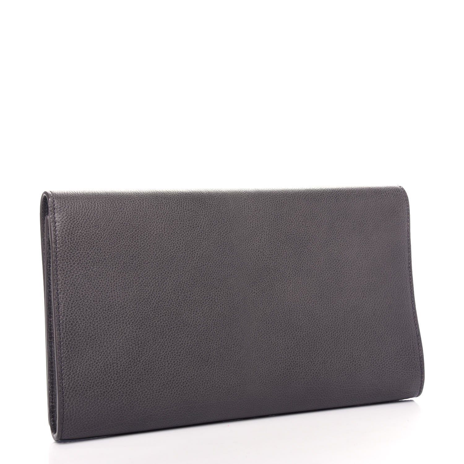 Saint Laurent Calfskin Monogram Large Belle De Jour Clutch Gray 3 of 6
