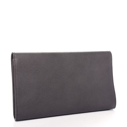 Saint Laurent Calfskin Monogram Large Belle De Jour Clutch Gray 3 of 6