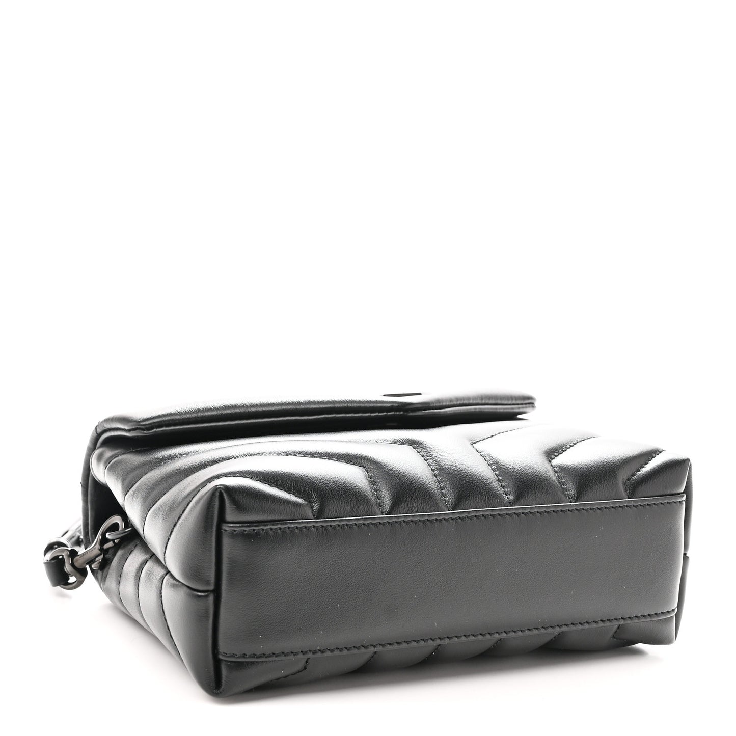 Calfskin Y Quilted Monogram Monochrome Toy Loulou Crossbody Bag Black