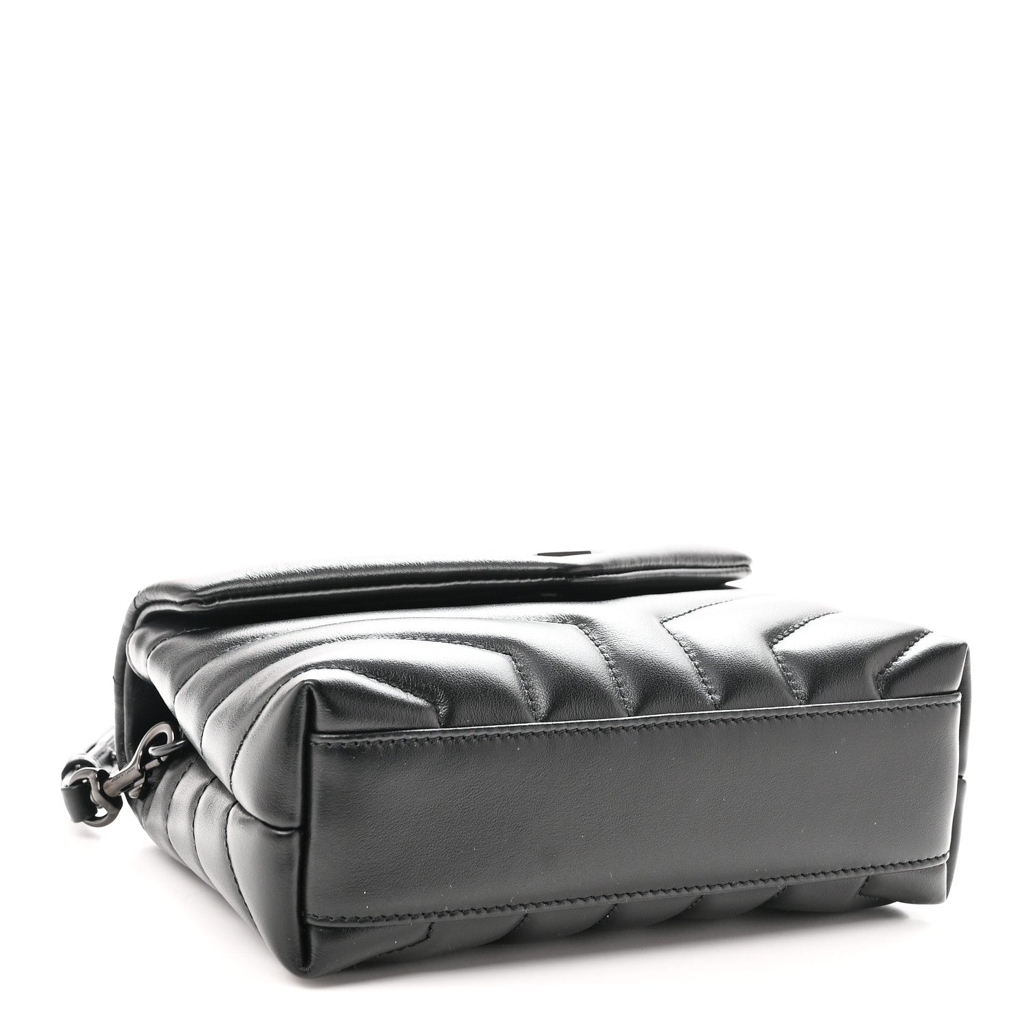 Saint Laurent Calfskin Y Quilted Monogram Monochrome Toy Loulou Crossbody Bag Black 4 of 11