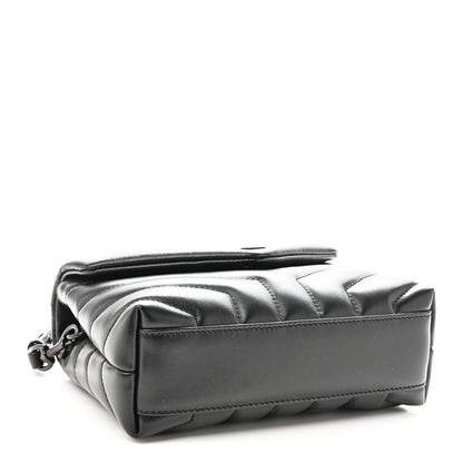 Saint Laurent Calfskin Y Quilted Monogram Monochrome Toy Loulou Crossbody Bag Black 4 of 11
