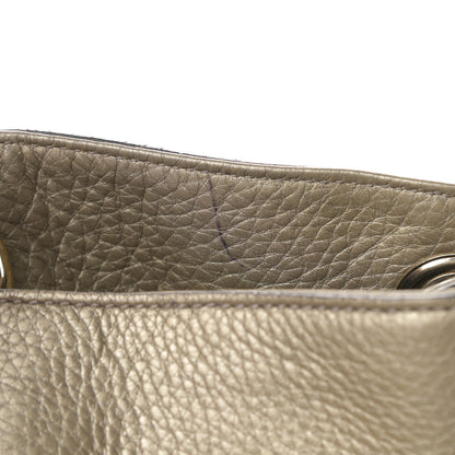 Gucci Metallic Pebbled Calfskin Medium Soho Chain Shoulder Bag Golden Beige 13 of 14