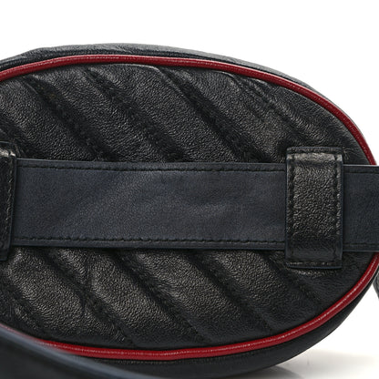 Gucci Azalea Calfskin Matelasse Diagonal Torchon GG Marmont Belt Bag 85 34 Black Romantic Cerise 12 of 12