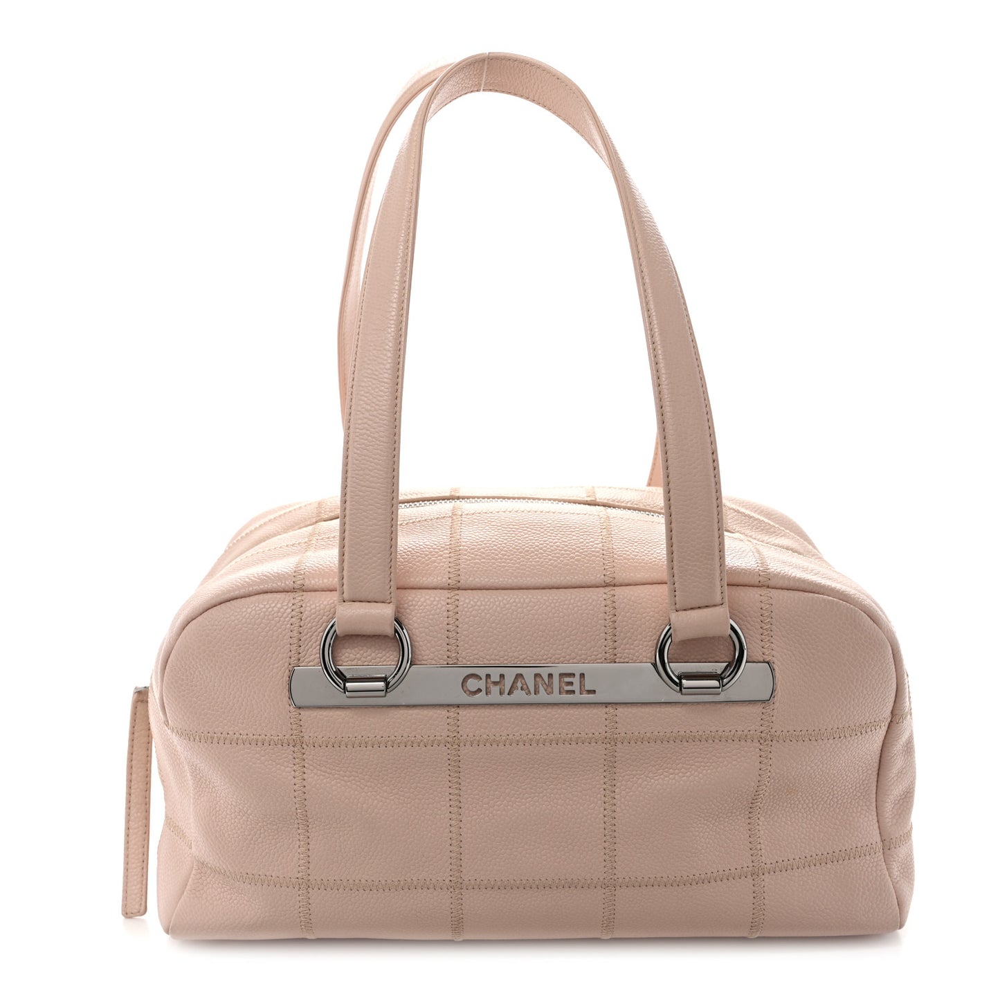 Caviar Square Stitched Bowler Pink