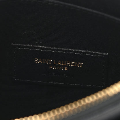 Saint Laurent Grain De Poudre Chevron Monogram Bill Pouch Storm 6 of 6