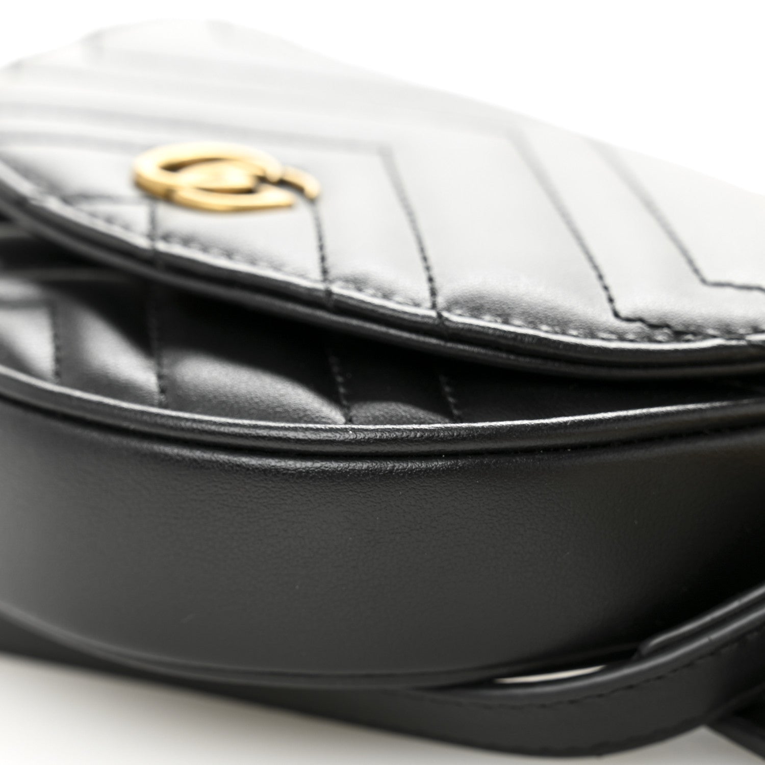 Gucci Calfskin Matelasse GG Marmont Multi Belt Bag 100 40 Black Mystic White 21 of 25
