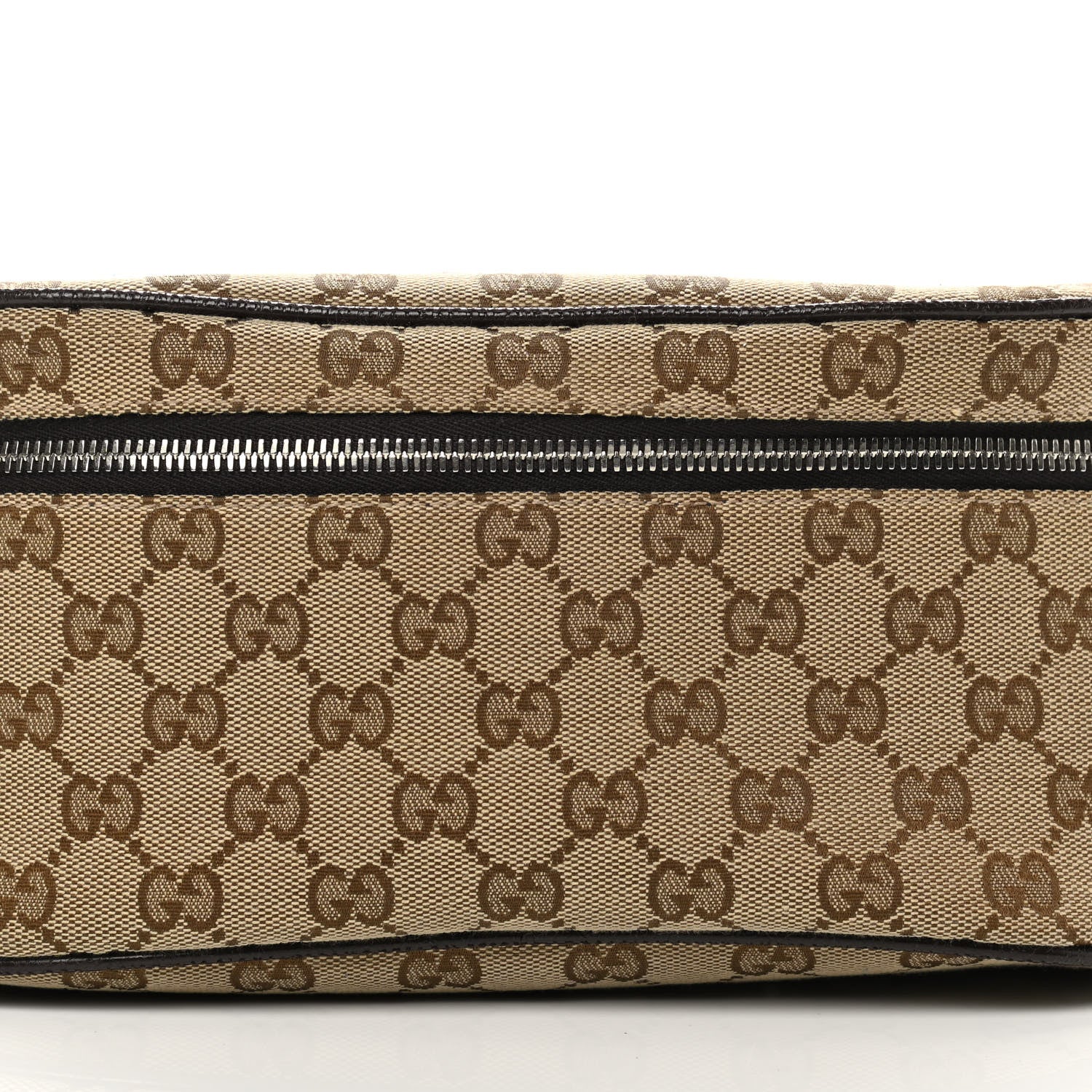 Gucci Monogram Dollar Calfskin Waist Pouch Beige Ebony Testa di Moro Marrone Scuro 8 of 10
