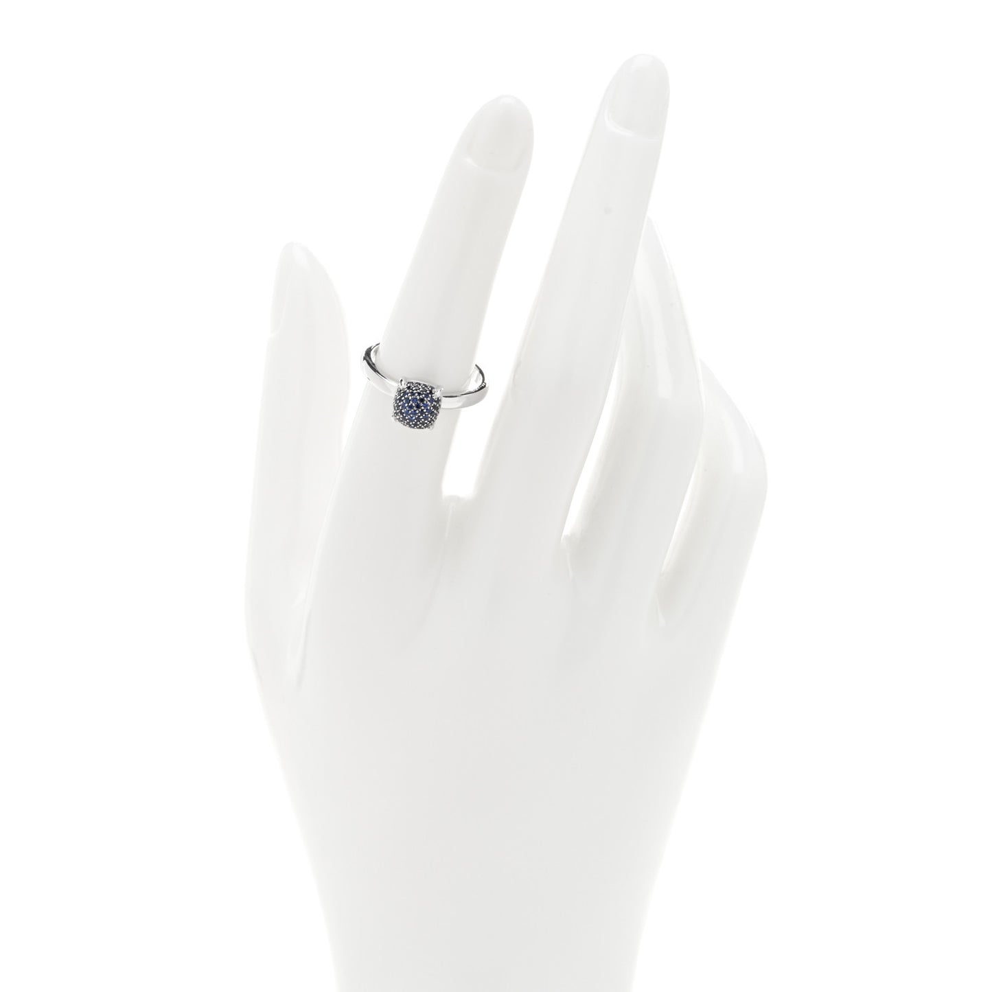 18K White Gold Blue Sapphire 7mm Paloma's Sugar Stacks Ring 52 6