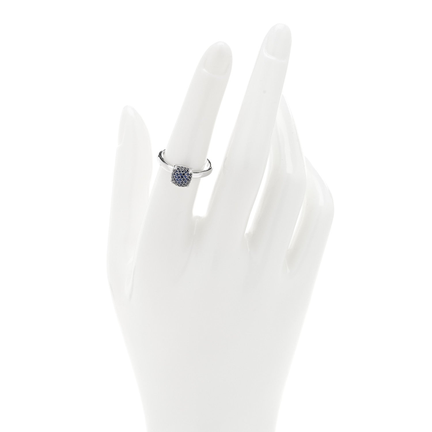 Tiffany 18K White Gold Blue Sapphire 7mm Paloma's Sugar Stacks Ring 52 6 2 of 6