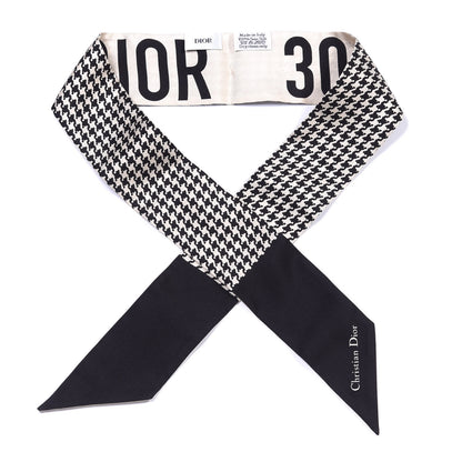 Christian Dior Silk 30 Montaigne Mitzah Scarf Black White 1 of 3