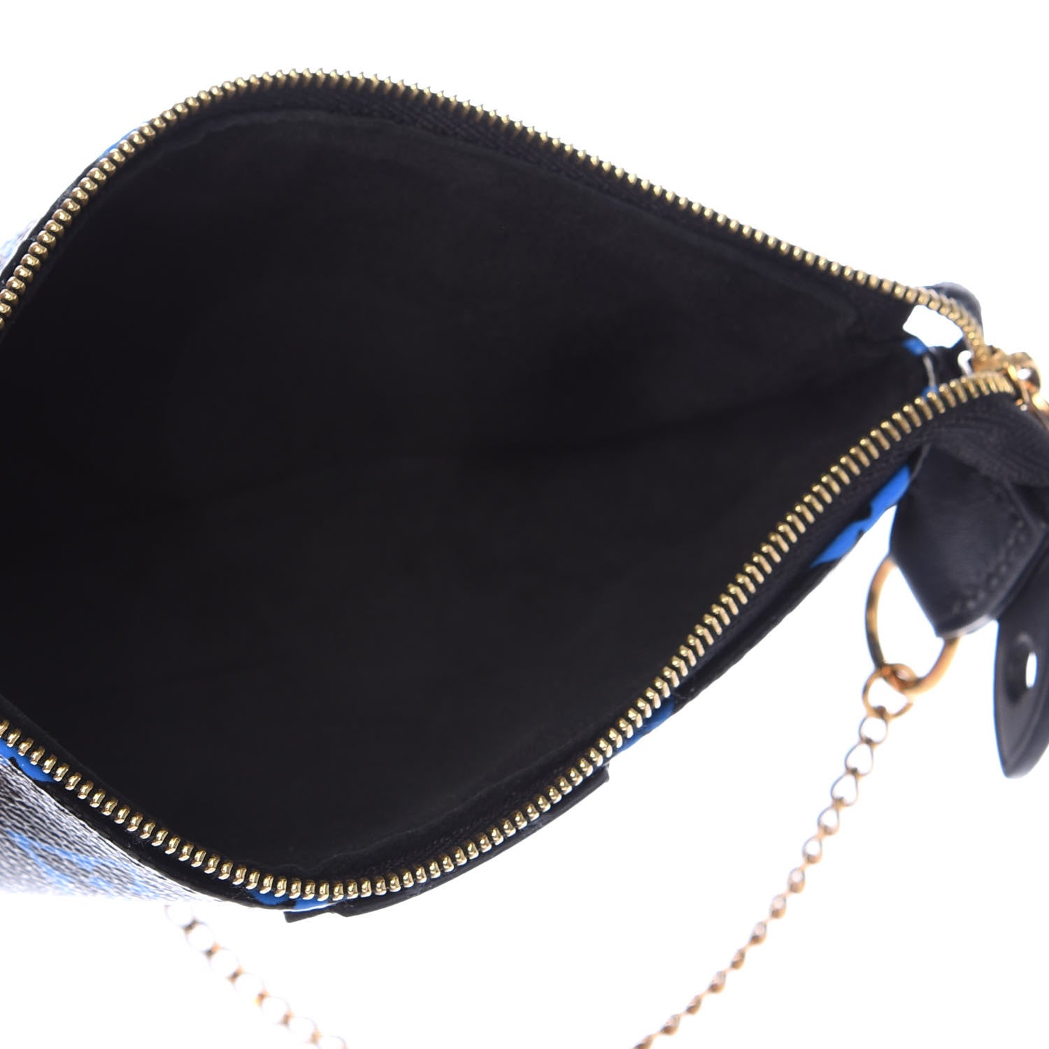 Louis Vuitton Colored Monogram Mini Pochette Accessories Blue Black 5 of 7