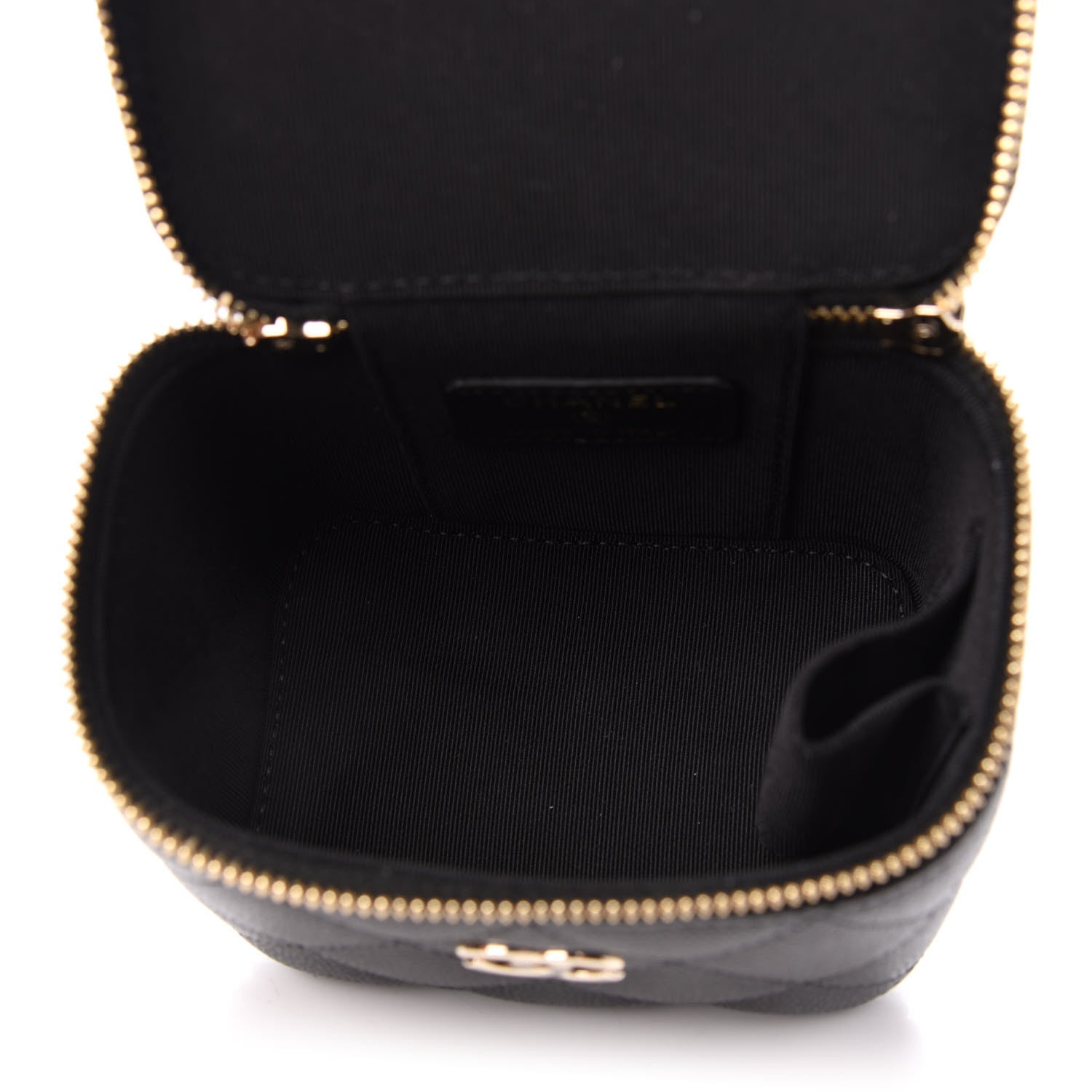 Chanel Caviar Quilted Mini Pearl On Top Vanity Case With Chain Black 5 of 11