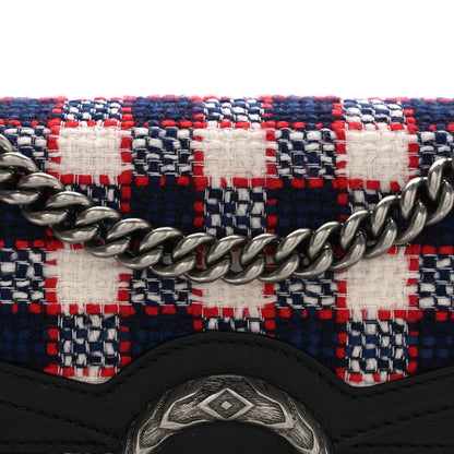 Gucci Vintage Tweed Check Small Dionysus Shoulder Bag White Hibiscus Red Marine 8 of 10