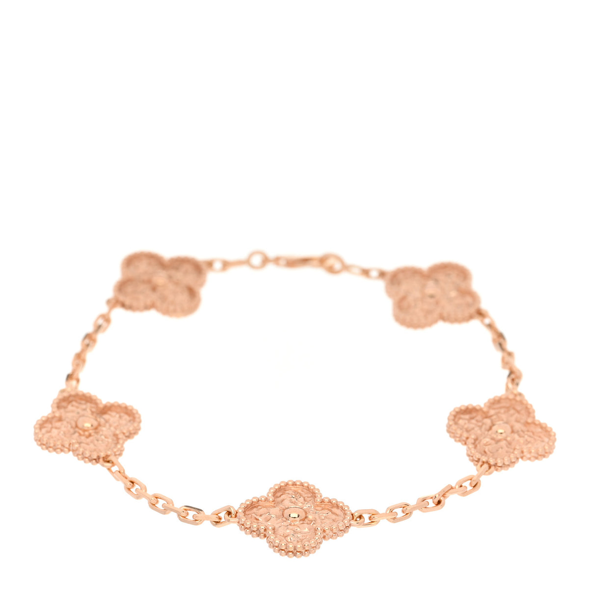 18K Rose Gold 5 Motifs Vintage Alhambra Bracelet