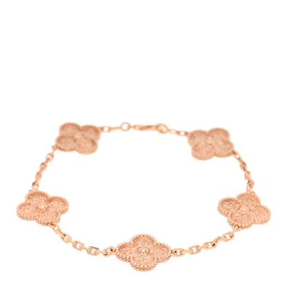 Van Cleef & Arpels 18K Rose Gold 5 Motifs Vintage Alhambra Bracelet 1 of 4