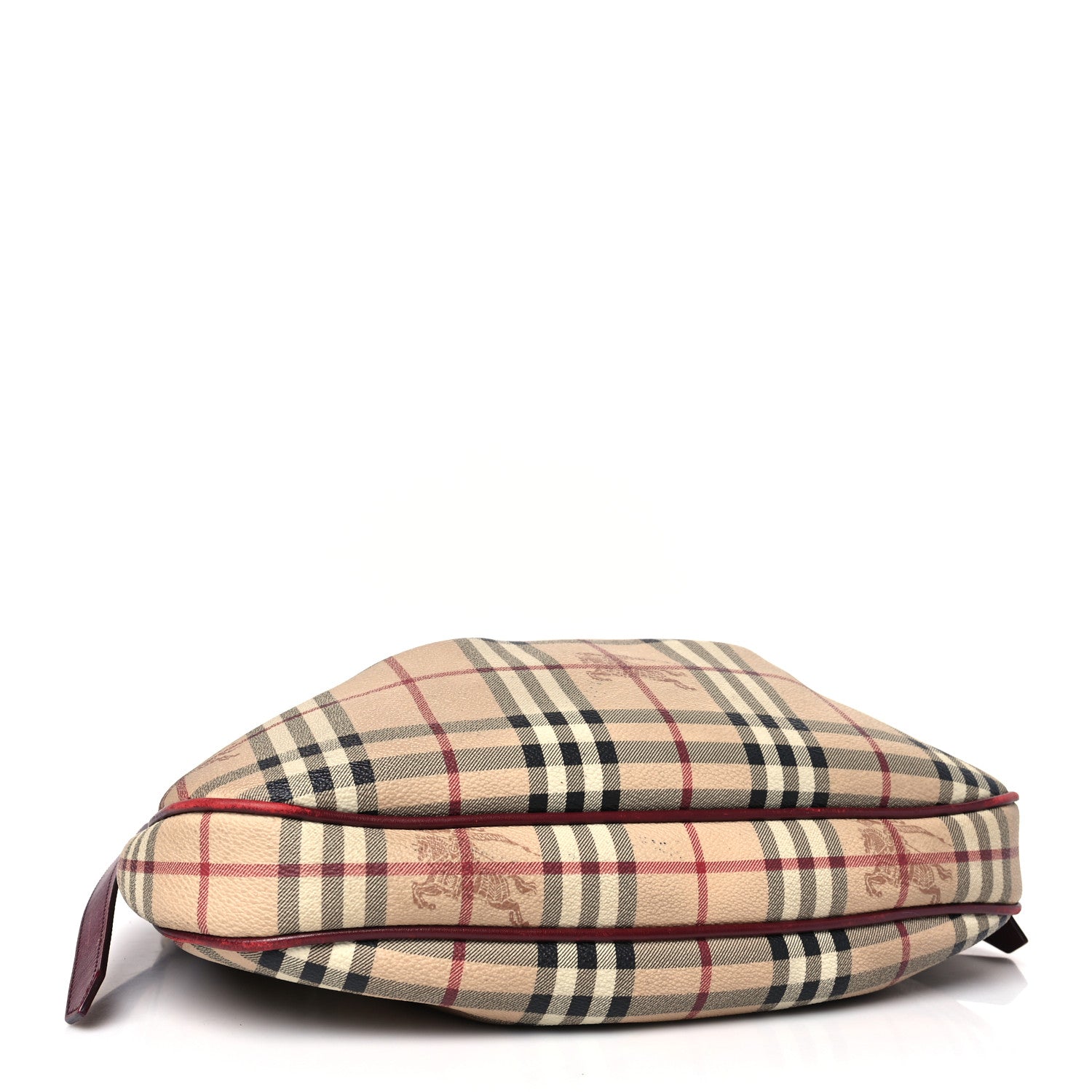 Burberry Haymarket Check Small Brooklyn Hobo Burgundy 4 of 14
