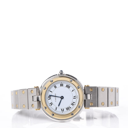 Cartier Stainless Steel 18K Yellow Gold 27mm Santos De Galbee Quartz Watch 3 of 8