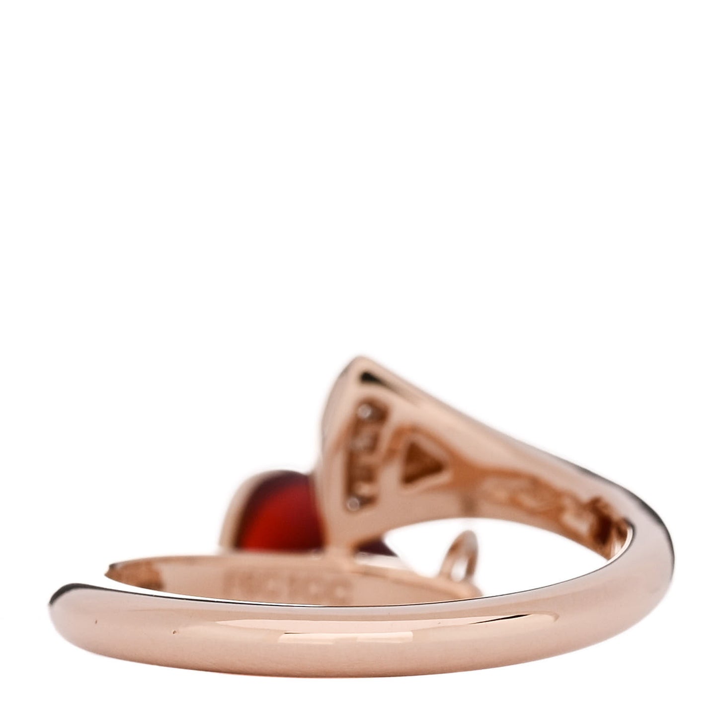 18K Rose Gold Diamond Carnelian Divas' Dream Charm Ring 51 5.75