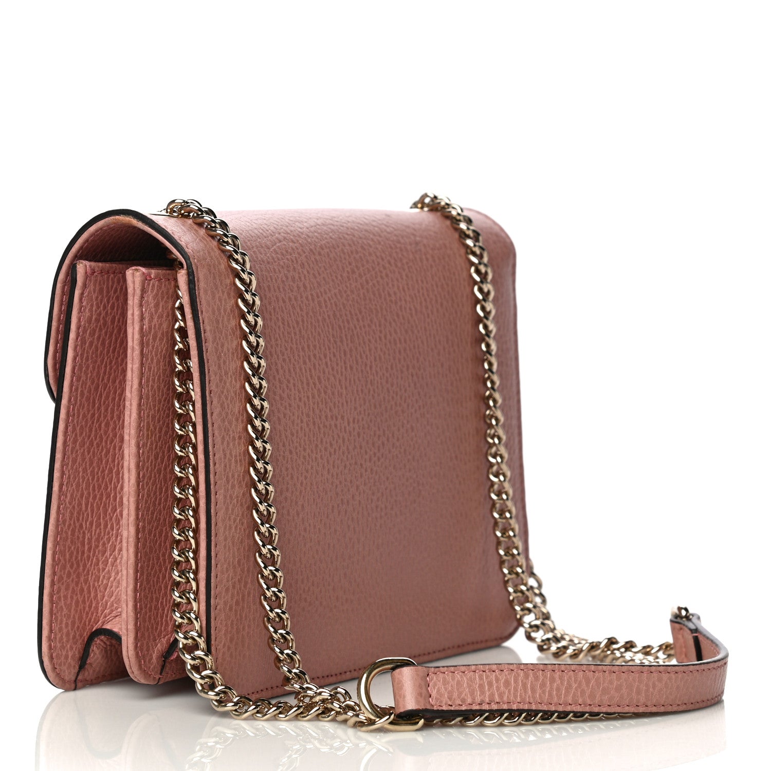 Gucci Dollar Calfskin Small Interlocking G Shoulder Bag Soft Pink 2 of 22