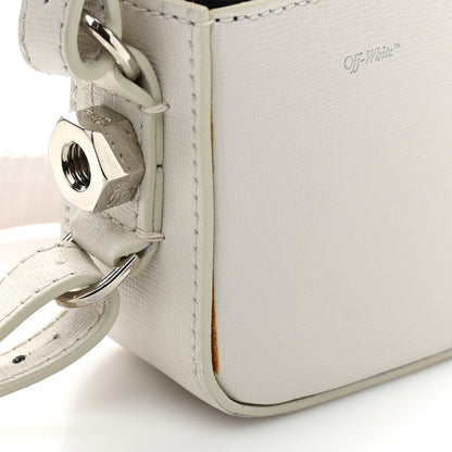 Off-White Saffiano Striped Baby Diag Binder Clip Bag White Black 12 of 14