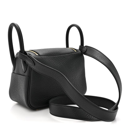 Hermes Taurillon Clemence Mini Lindy 20 Black 3 of 11