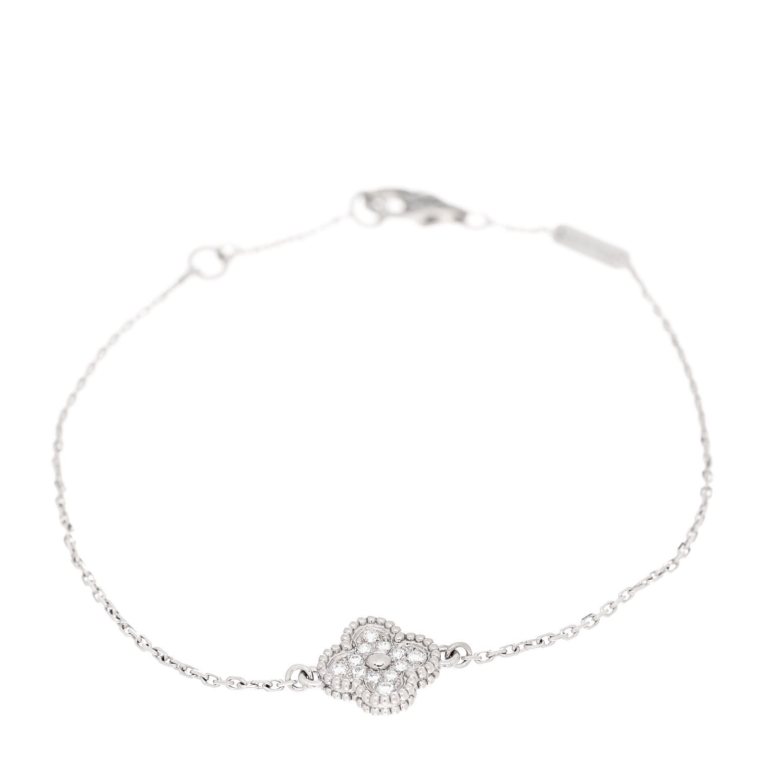 Van Cleef & Arpels 18K White Gold Diamond Sweet Alhambra Bracelet 1 of 5