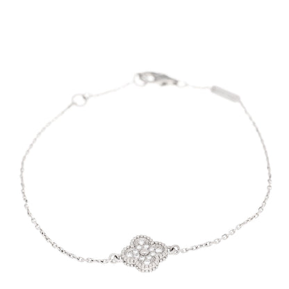 Van Cleef & Arpels 18K White Gold Diamond Sweet Alhambra Bracelet 1 of 5