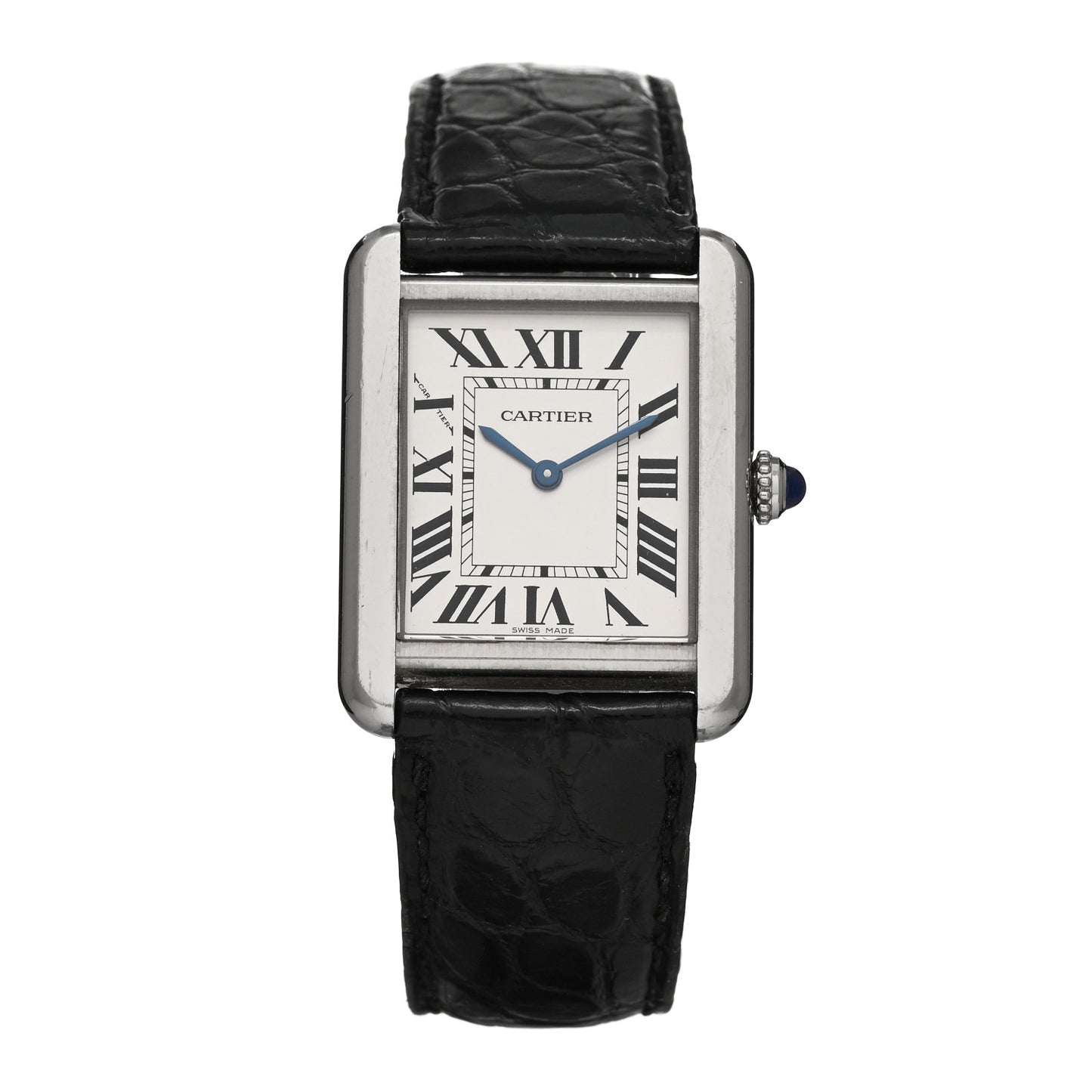 Stainless Steel Alligator 24mm Tank Solo Quartz Watch