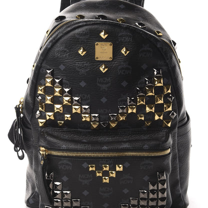 MCM Visetos Studded Medium Stark M Backpack Black 7 of 11