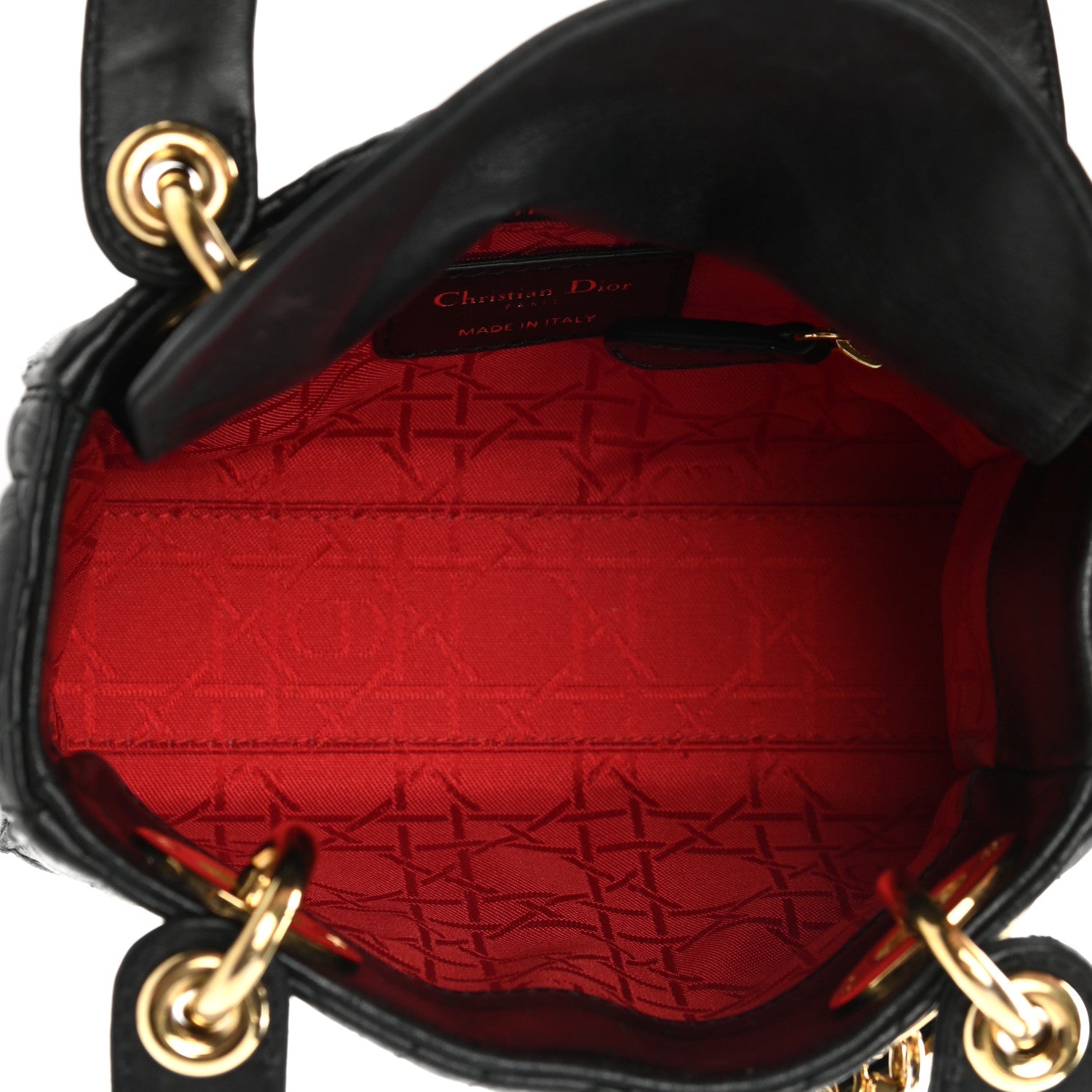 Christian Dior Lambskin Cannage Mini Lady Dior Black 5 of 12