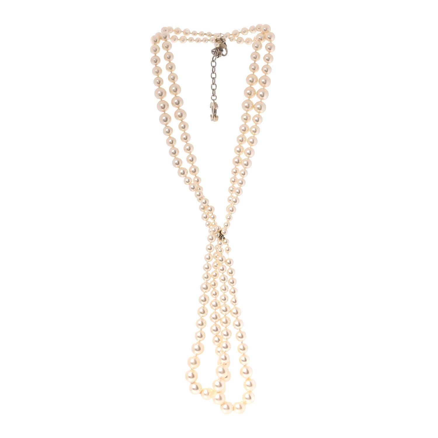 Chanel Pearl Multi Strand CC Necklace Gold 3 of 4