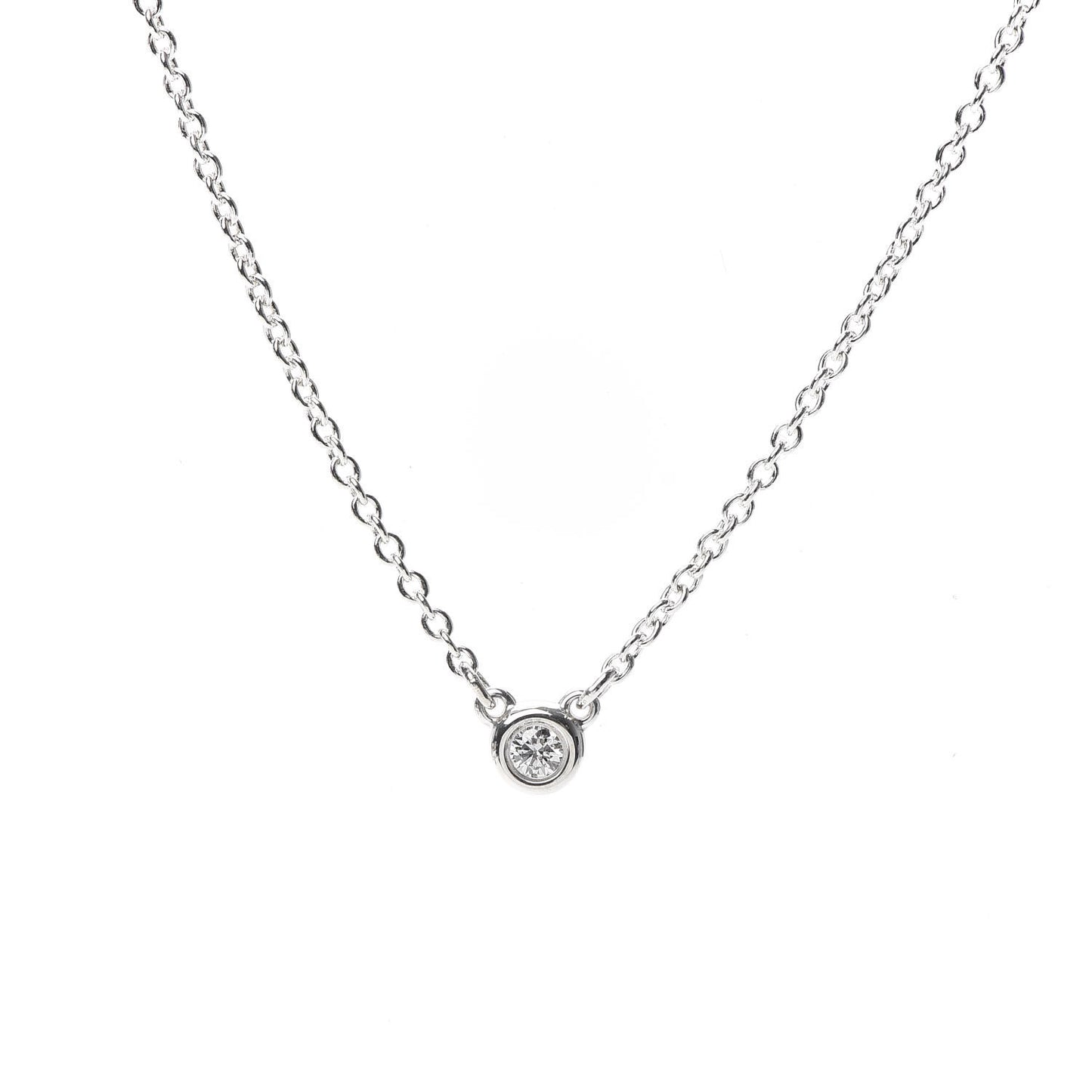 Sterling Silver Diamond .03ct Elsa Peretti Diamonds by the Yard Pendant Necklace