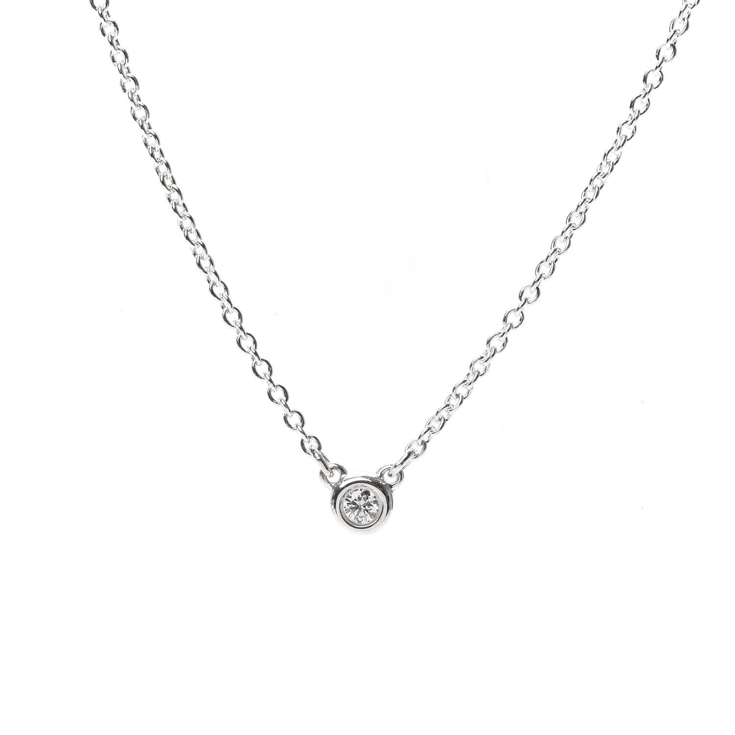 Tiffany Sterling Silver Diamond .03ct Elsa Peretti Diamonds by the Yard Pendant Necklace 4 of 7