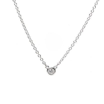 Tiffany Sterling Silver Diamond .03ct Elsa Peretti Diamonds by the Yard Pendant Necklace 4 of 7