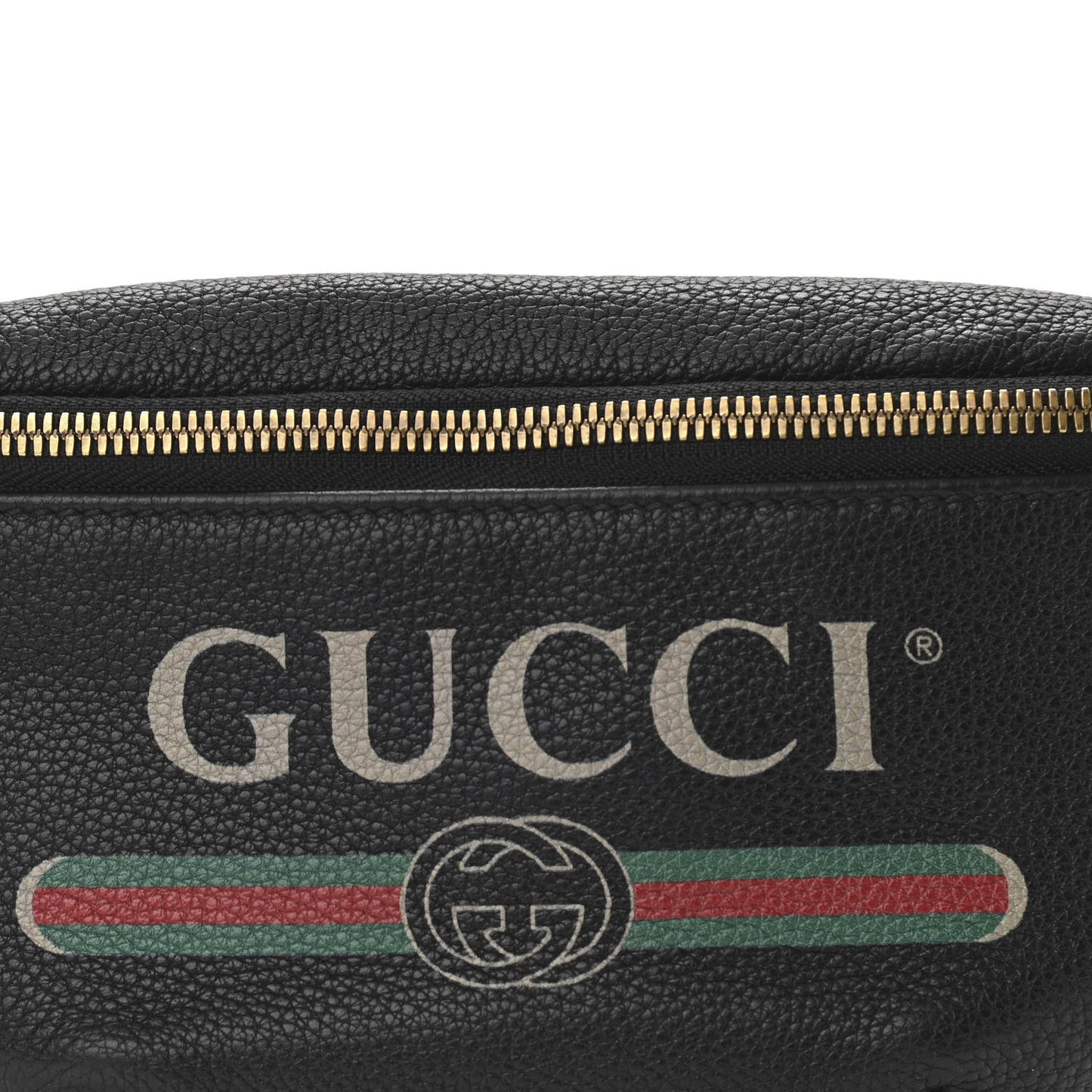 Grained Calfskin Small Logo Belt Bag Black