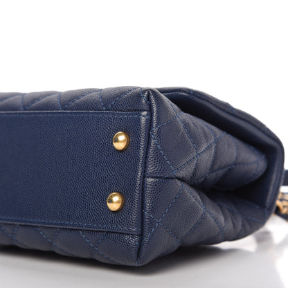 Chanel Caviar Lizard Quilted Mini Coco Handle Flap Blue 7 of 11